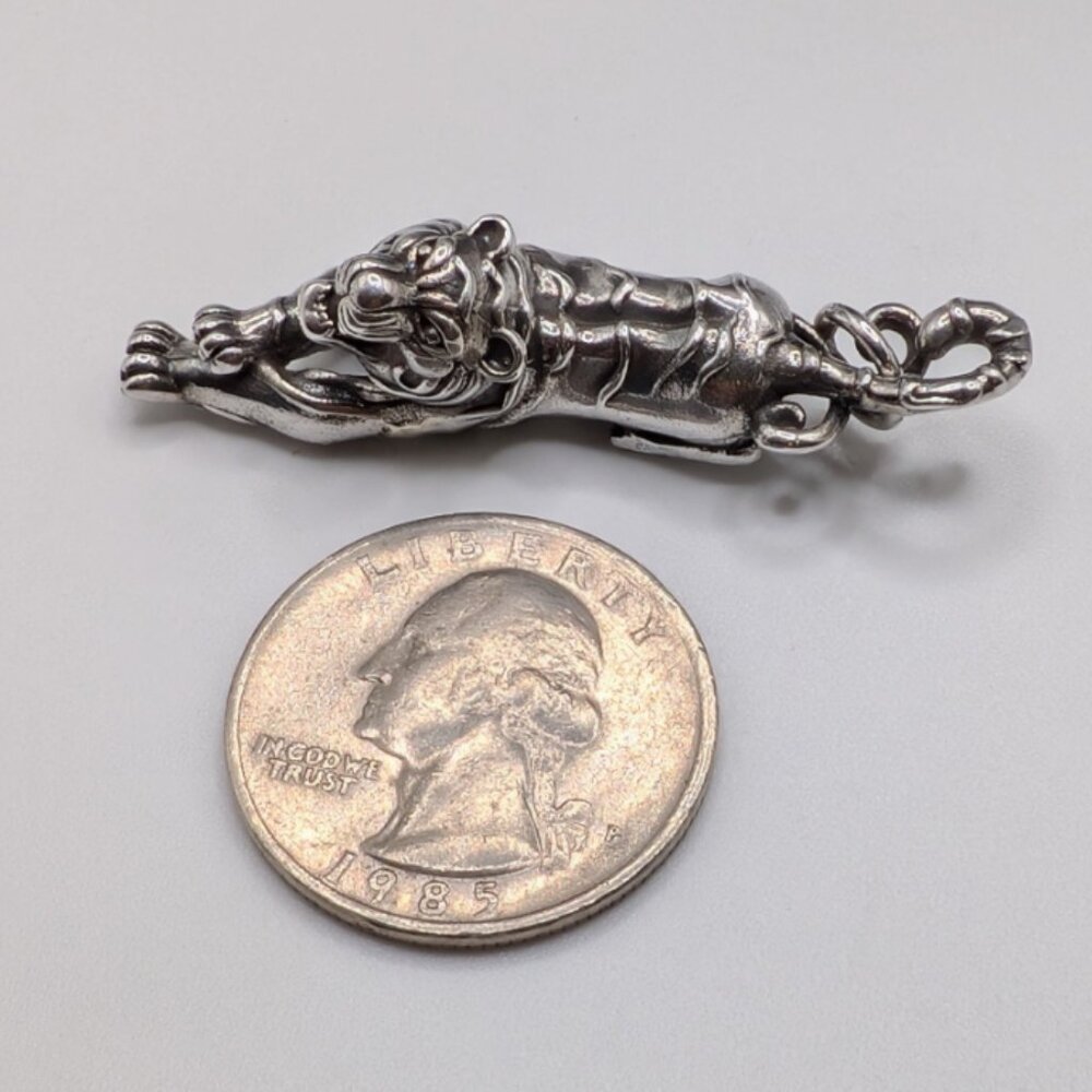 Solid Sterling Silver Lion Pendant - image 3